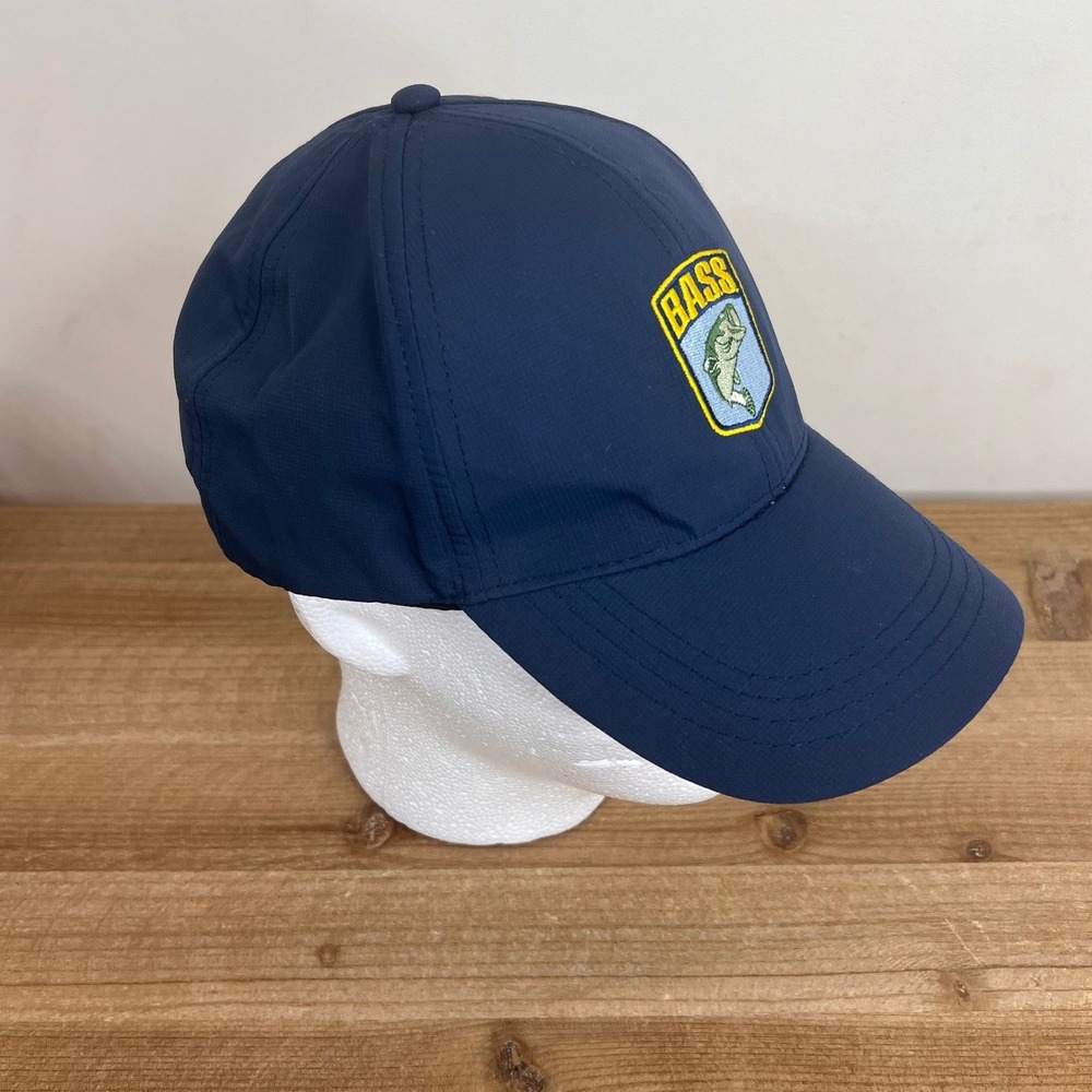 Bass Men's Navy Blue Ripstop Performance Fishing Baseball Cap Adjustable‎ Hat - Picture 2 of 5